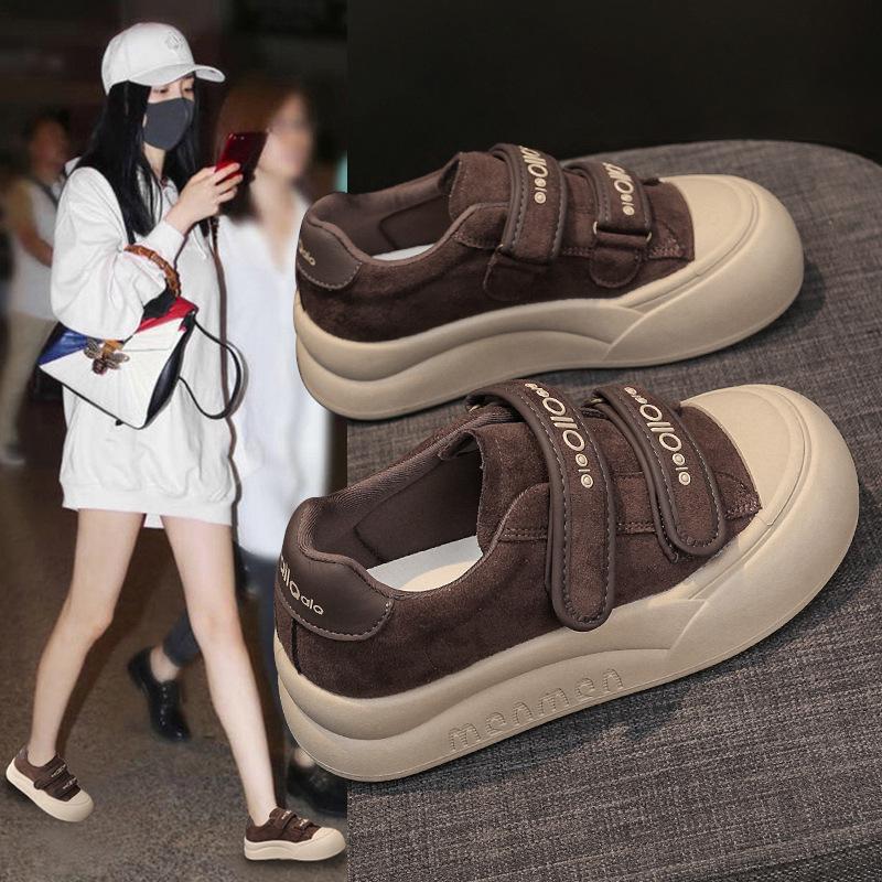 Platform-soled German training shoes women's shoes 2025 new autumn popular Velcro board shoes retro versatile sports and leisure shoes