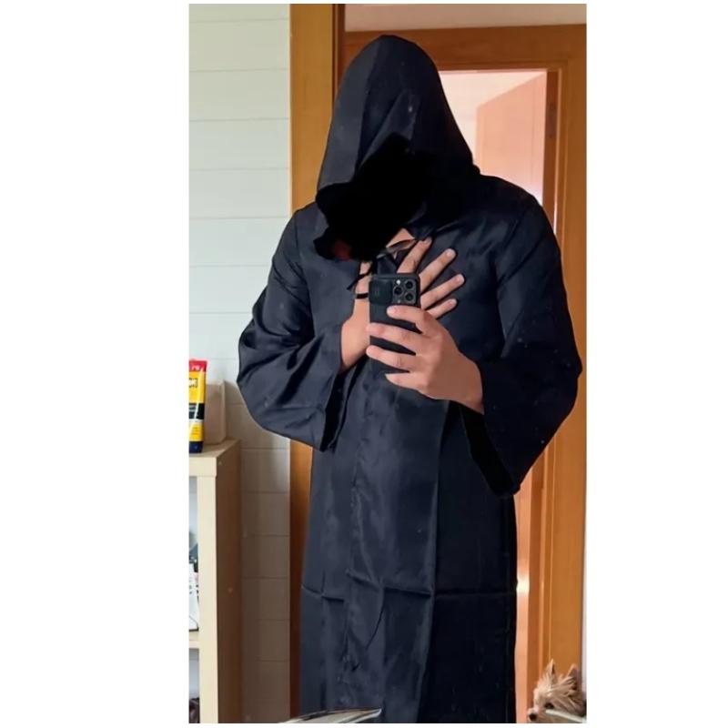 

Adult Cloak Cape Hooded Hat Breathable Role Play Costume For Boys Girls Halloween Cosplay Party Makeup L чёрный