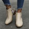 Übergröße Leo-Print & Nude Spitz zulaufende Stiefeletten mit Seitenreißverschluss - Damen Lederstiefel für Herbst/Winter 2021