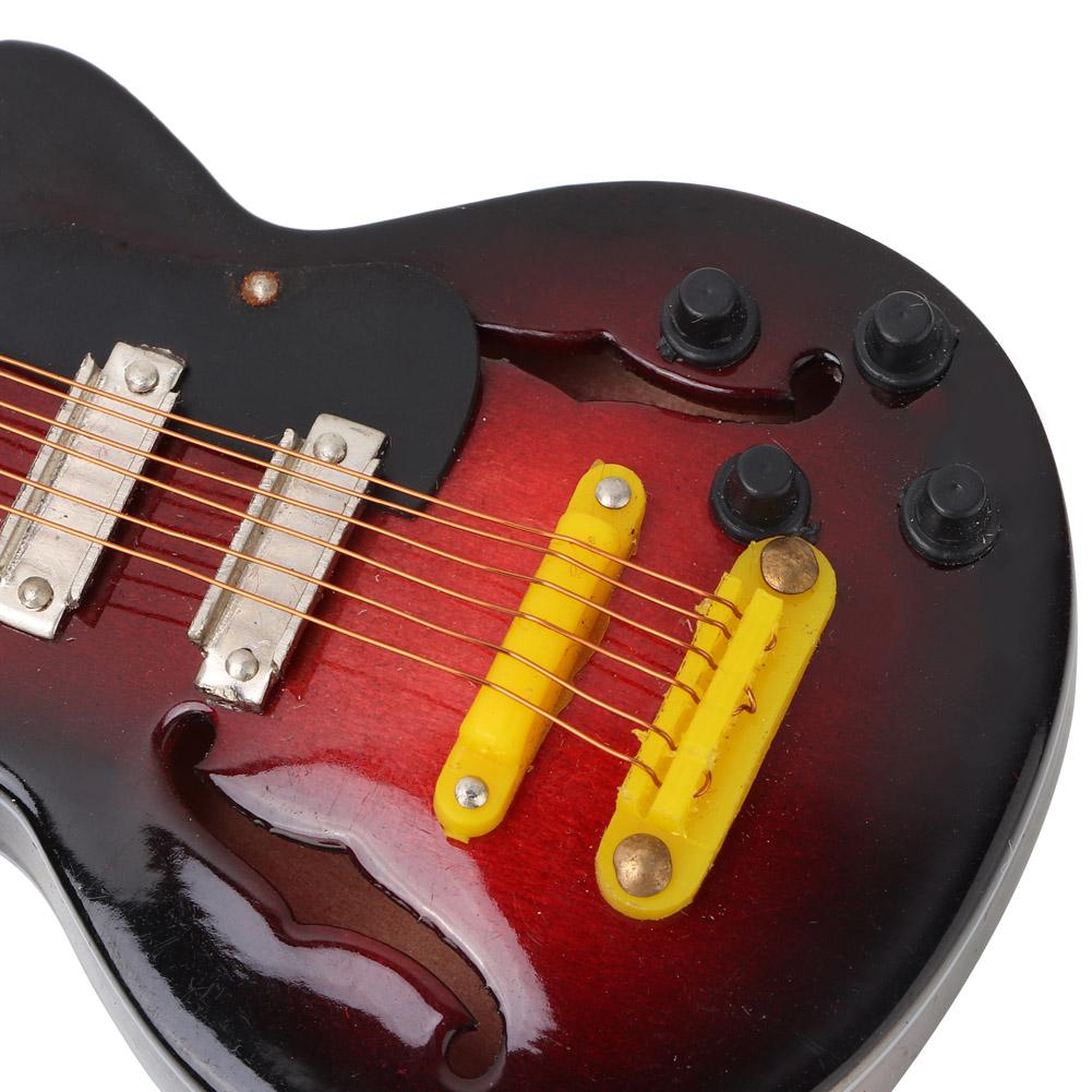 Miniature Tilia Handicraft Guitar Mold Electric Guitar Instrument Model with Gift Package