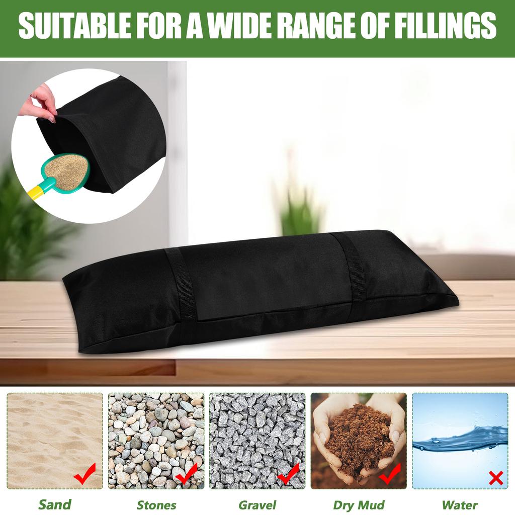 Umbrella Base Weights Sand Bags, 2 X 55Lbs Fillable Sandbags For Outdoor Umbrella Stands, Cantilever Umbrellas, Trampolines, Pat