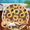 Serviette de plage Marguerites Pompons Ronde Séchage Rapide Extérieur Été Couverture de Mer Tournesol Plante Kawaii Tapis de Plage Tapis de Yoga Pique-nique