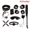 Beginner Friendly BDSM Bondage Set – 7 Pcs Cotton Rope Restraint Kit with Handcuffs Collar Gag Whip Couples Adult Play Toy