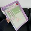 4Pcs Portable File Folder Case Transparent Handle Storage Organizer Bags A4 Zipper File Bag Candy Color Stationery Holder Supplies Holiday Gift Novel