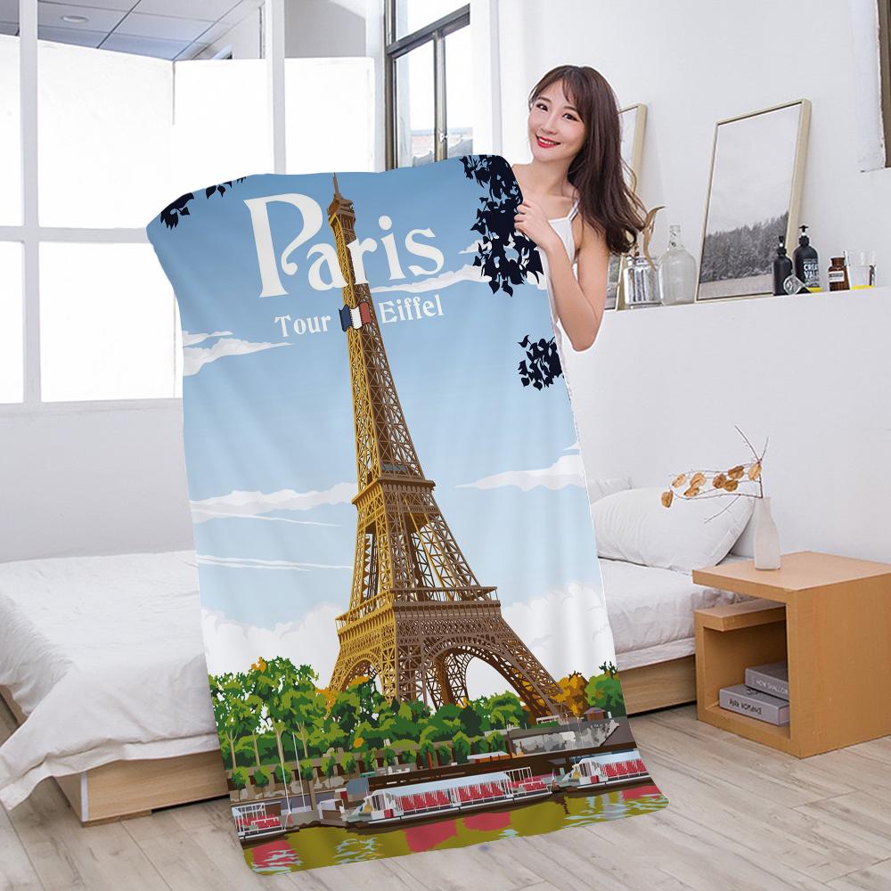 Eiffel Tower Beach Towel Colorful Bath Towels for Girl Microfiber Quick Dry Sand Free Beach Yoga Spa Gym Pool