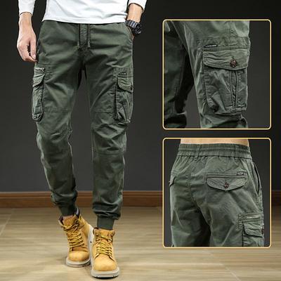 Herren Retro Outdoor Multi-Taschen Elastische Hose