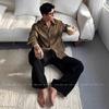 Men Striped Textured Long Sleeve Shirt Casual Loose Fit Breathable Spring Autumn Daily Shirt