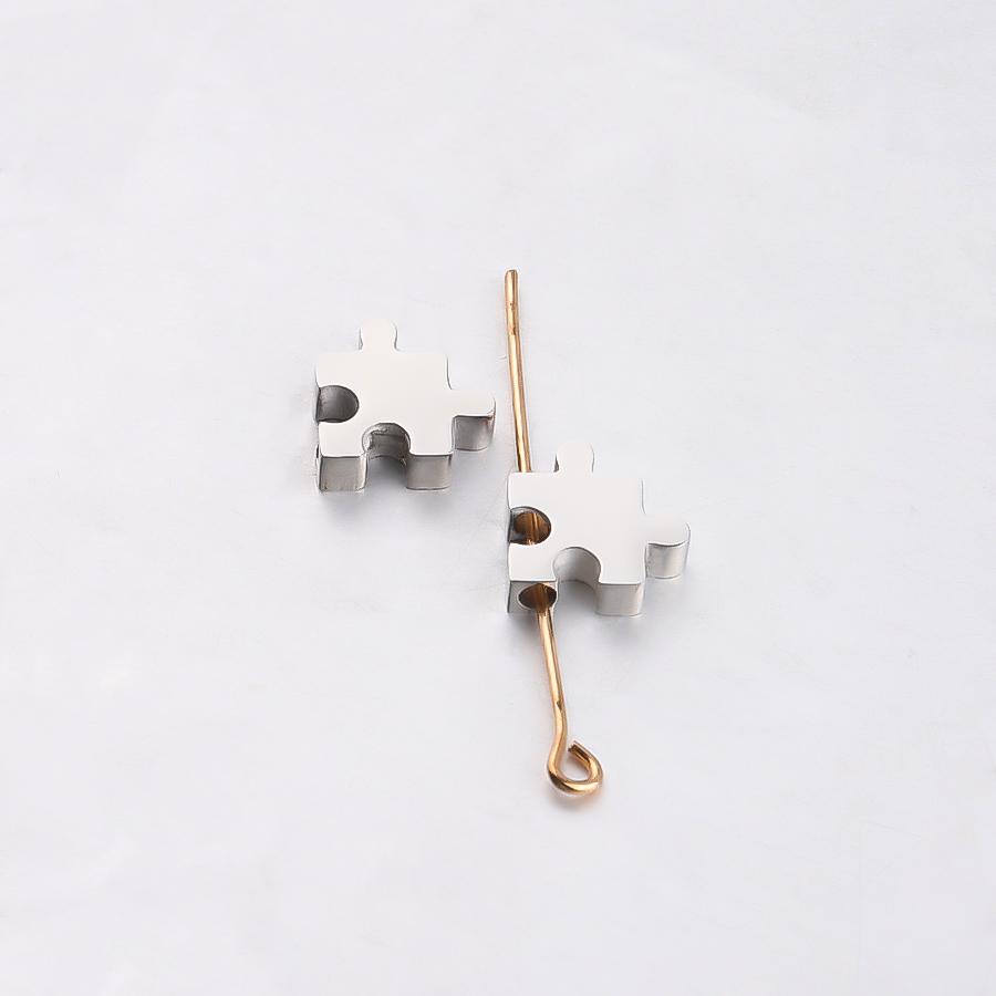 Semitree 5 Stück 10mm Edelstahl Puzzlespiel Perlen für DIY Schmuckherstellung Abstandshalter Perlen Halskette Zubehör Armband Verschlüsse