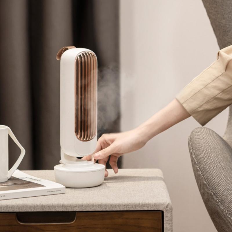 Portable air conditioner mini electric fan without bladeless vertical summer air cooler for home office travel cooling tower fan