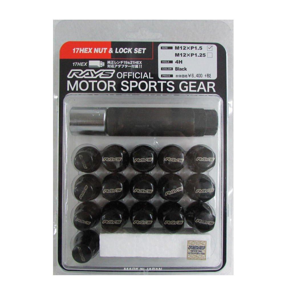 

[RAYS] 17HEX lock & nut set (for 4 holes) M12 x 1.5 BK (black) 74082000002BK