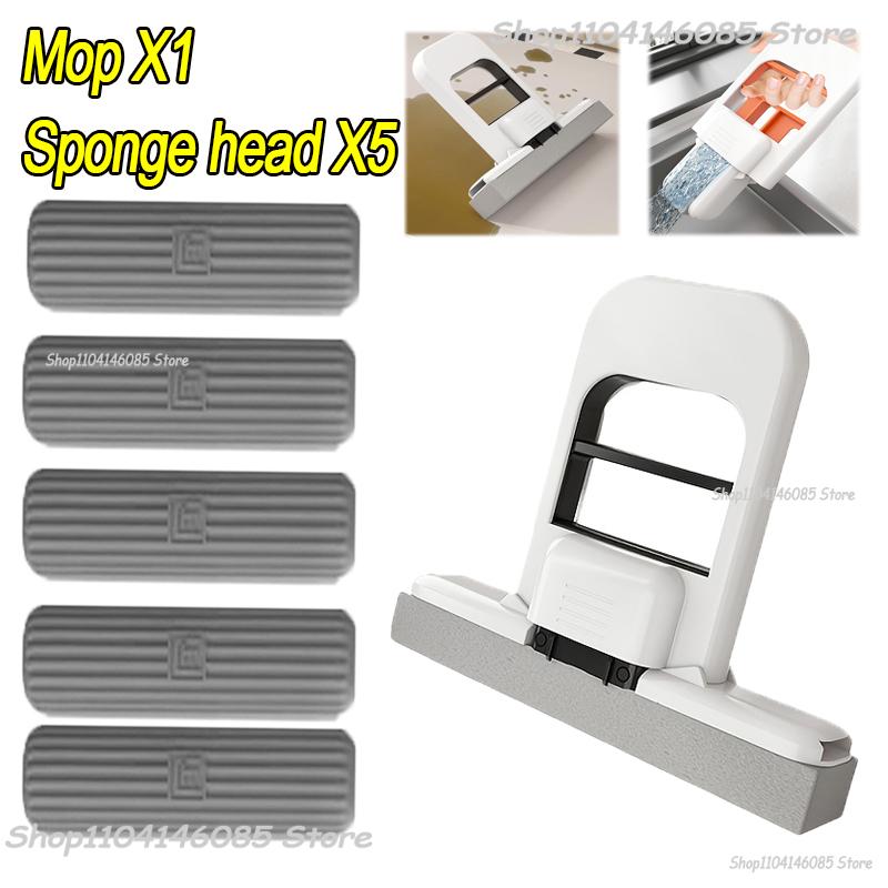 Portable Handheld Cleaning Mop Mini Foldable Desktop Mop Home Replacement for Bathroom Kitchen Desktop Glass Living Room Car