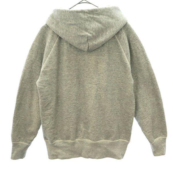 GP embroidery Long sleeve Zip hoodie L gray Men's Used