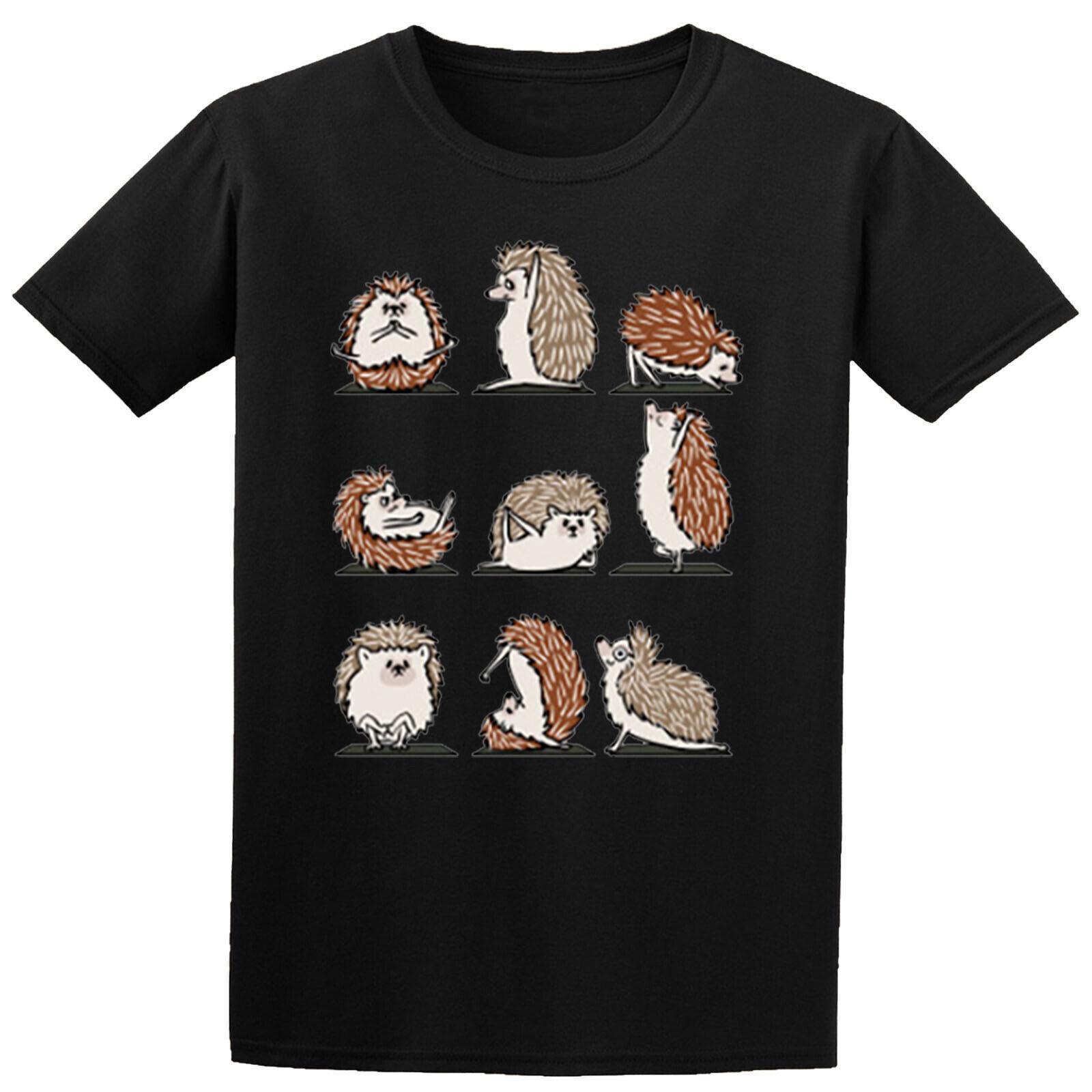 Ёжик Йога Мальчики Девочки Подросток 100% Хлопок Футболка Мужские Женские Футболки Топы #D #P1 #PR XL