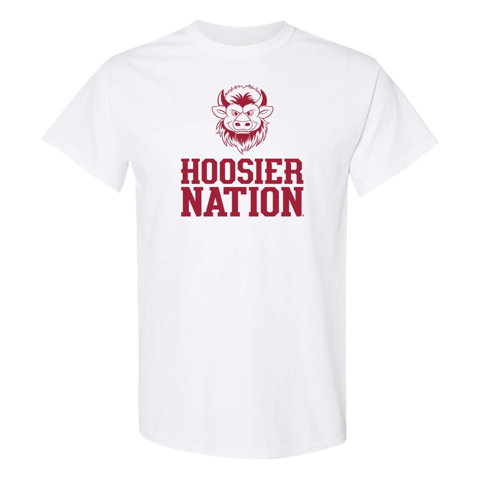 Indiana Hoosier Nation Bison T-Shirt - White 4XL