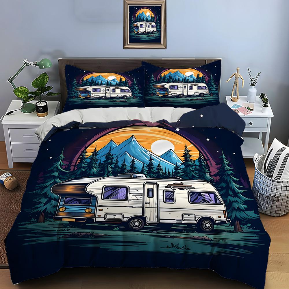 Outdoor camping enthusiasts Print Bedding Set Duvet Cover 1 Duvet Cover 2 Pillowcases Adult and Children Bedding Set Luxury Gift