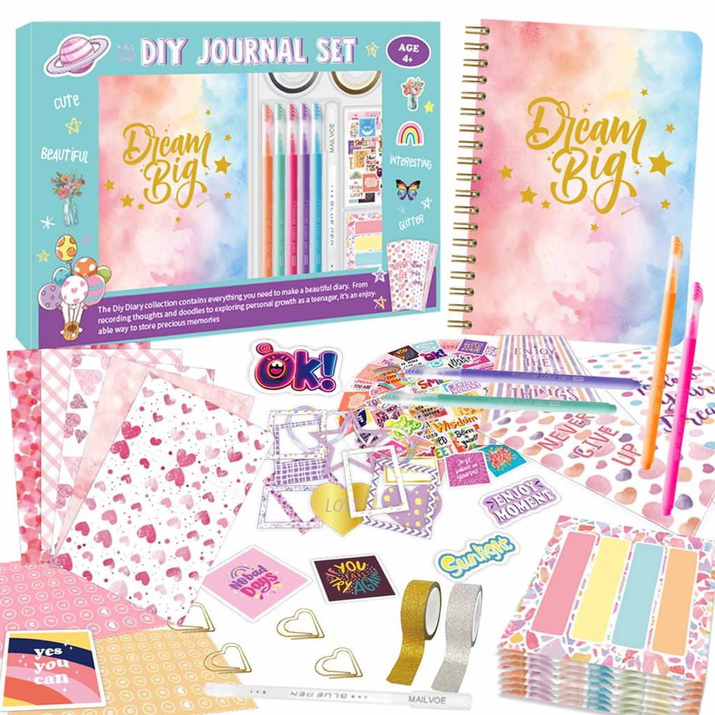 Girls DIY Journal Set - DIY Journal Set For Teen Girls, Stationery Set, Scrapbook And Journal Supplies Set, Journal Art Craft Set1ML