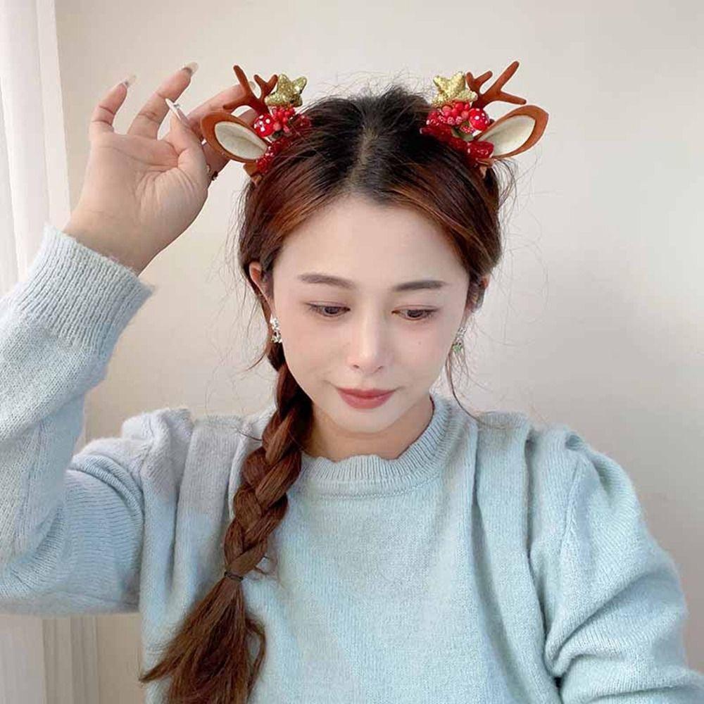 Weihnachtskostüm Verkleidung Kinder Haarspange Geweih Haarnadel Elch Haarreif Weihnachts-Kopfschmuck
