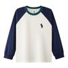 Jungen-Farbblock-Baumwoll-Langarm-T-Shirt