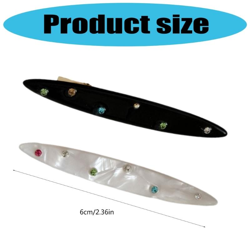 Elegant Rhinestones Hair Clip With Colorful Crystals Acetate Acid Design Hair Pin For Women And Girl Daily Wear