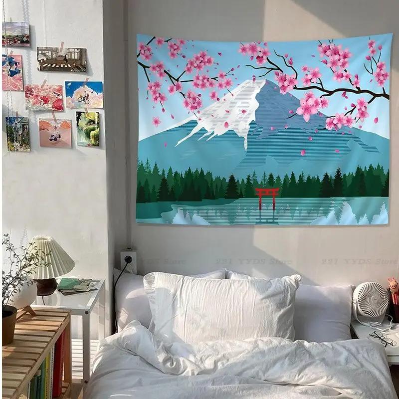 Office Living Room Tapestry Anime Flower Cherry Blossom Tapestry Home Wall Decoration Tapestry