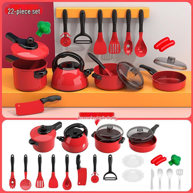Mini Kitchen Pretend Play Cooking Set for Kids: Fruit Cutting & Kitchenware Toys