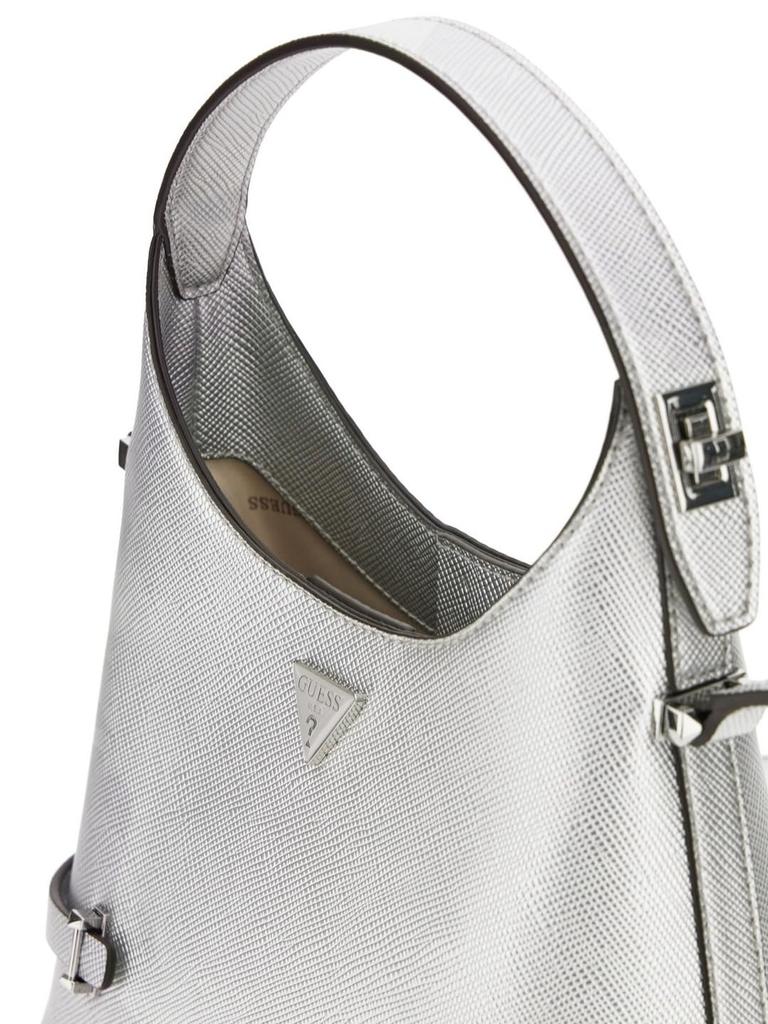 Guess Rosalba Small Hobo Crossbody Shoulder Silver Women's Bag,