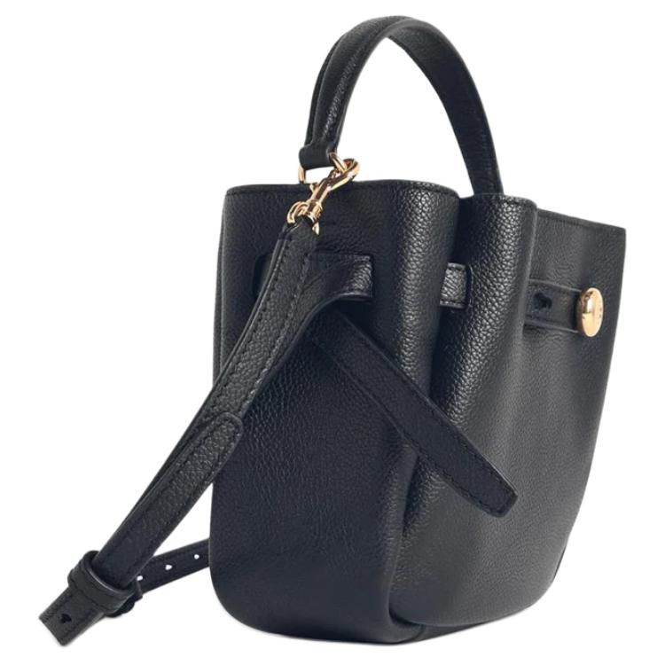 Tory Burch Romy Logo Eimer Tasche Leder Mini Schultertasche Damen Taschen Schwarz 179988-001