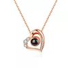 Collana Proiezione Foto Personalizzata con Foto all'Interno Ciondolo Geometrico a Forma di Cuore Collana Cuore Proiezione Foto con Proiezione Foto