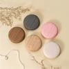 Pu Leather Pocket Mirror  Double Sided Cosmetic Mirror Wood Grain Makeup Mirror Compact For Handbag Girls Travel