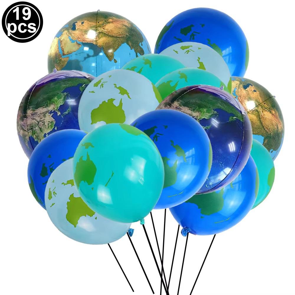 Balões Terra de 22 Polegadas Balão Planeta Mapa Mundi Global Balão de Látex para Tema de Viagem Tema Espacial Suprimentos para Festa de Aniversário Retirar