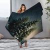 Tuniu Cozy Winter Forest Fleece Blanket for Sofa Bed Living Room Bedroom Decor Gift