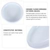 Anti-Overflow Cat Food Bowl Ceramic Pet Feeder Round Mouth Design Prevents Whisker Fatigue Heavy Duty Non-Slip for Cats