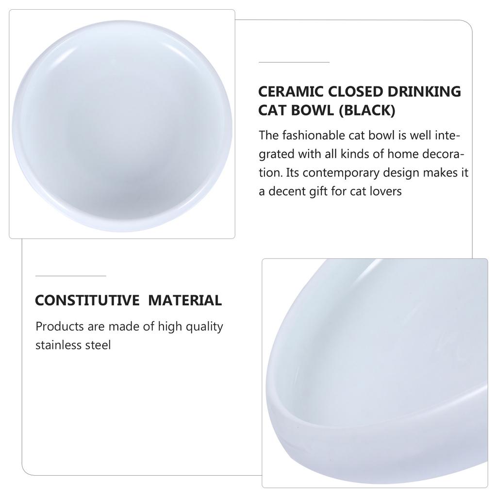 Anti-Overflow Cat Food Bowl Ceramic Pet Feeder Round Mouth Design Prevents Whisker Fatigue Heavy Duty Non-Slip for Cats