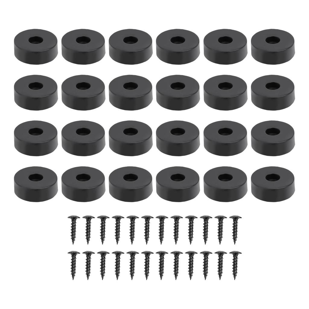 24PCS Speaker Isolation Feets Rubber Shock Proof Speaker Floor Protector Mat with Screws for Turntables Amplifiers