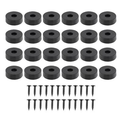 24 Stück Lautsprecher-Isolationsfüße Gummi Stoßfest Lautsprecher-Bodenprotektor-Matte mit Schrauben für Plattenspieler Verstärker