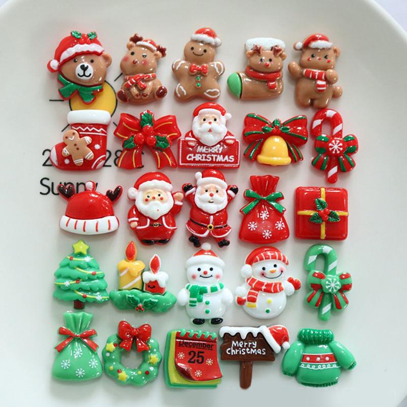 10Pcs Christmas Surprise Blind Bags Luminous Animal Mushroom Figurines Miniature Mystery Bag For Potted Dollhouse Decor