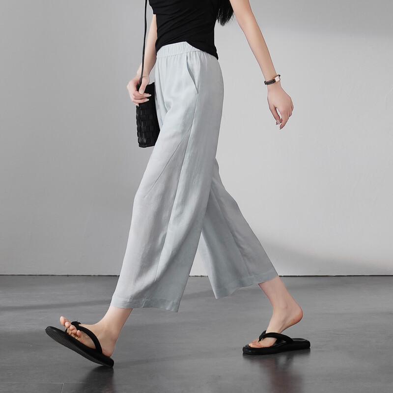 SOFSIL Women s Cropped Jacquard Wide-Leg Pants 27/M