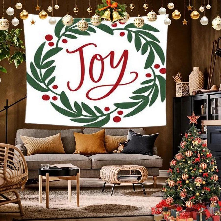 Merry Xmas New Year Background Cloth Hanging Cloth Bedroom Bedside Decorative Wall Cloth Rental Dormitory Tapestry