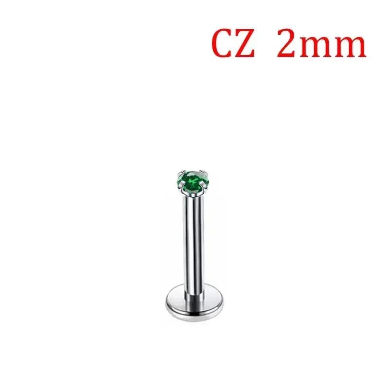 1 Stück G23 Titan Piercing CZ Stein Innen Gewinde Labret Monroe Lippenring Tragus Nagel Helix Ohrstecker 16G 18G Körperschmuck