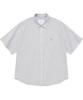 Covernat C Logo Oxford Stripe Half Shirt Grey