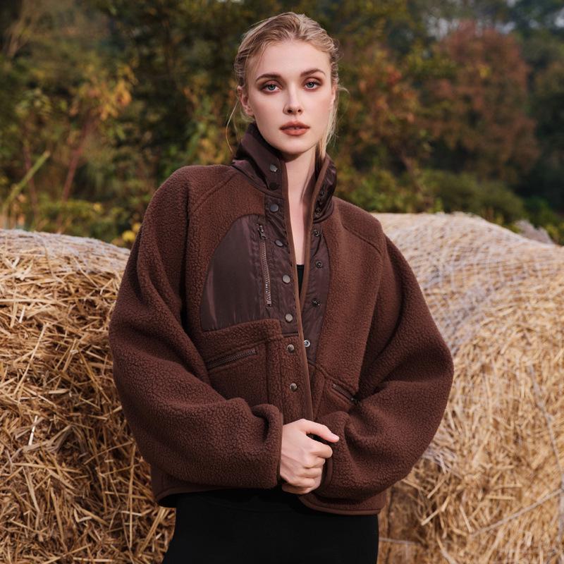 

Женская розовая куртка из полар-флиса FreePe: Повседневный спортивный свитер на осень и зиму 2023 Large