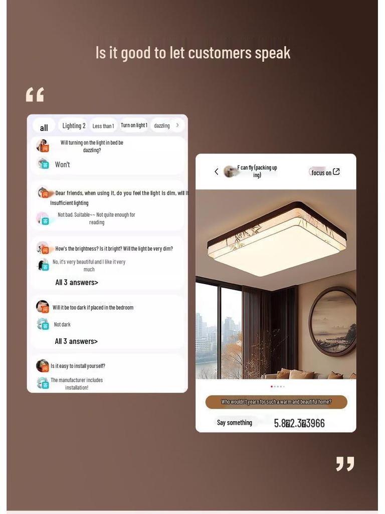 Song Dynasty Aesthetic Ceiling Light - New Chinese Style for Living Room, Bedroom & Study