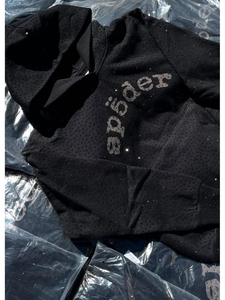 Unisex bluza z kapturem Sp5der 555555 Diamond w stylu amerykańskim - Modna moda uliczna