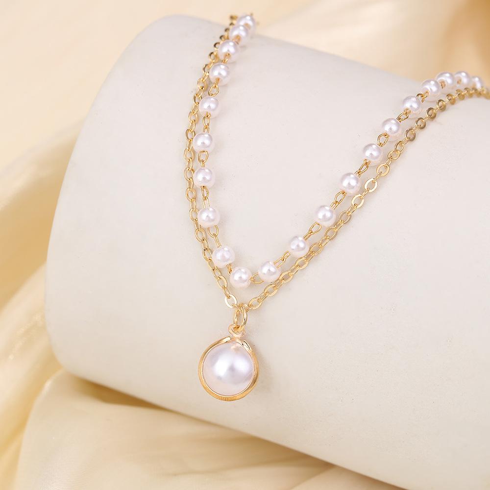 European and American double-layer pearl bracelet fashionable retro ins style personalized design cold wind pearl jewelry