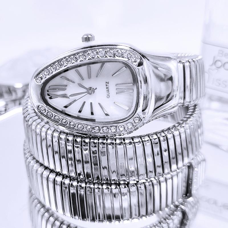 Snake Ladies Bracelet Watch Quartz Watch Personalized Bracelet Watch серебряный