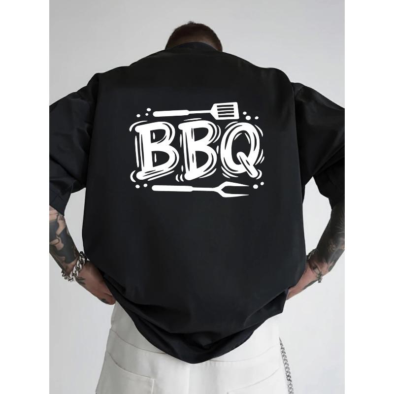 European Sizes Men'S T-Shirt, Perfect for Barbecue Parties, Featuring a Stylish Double-Sided Print, Ideal for Casual Outings And Sports