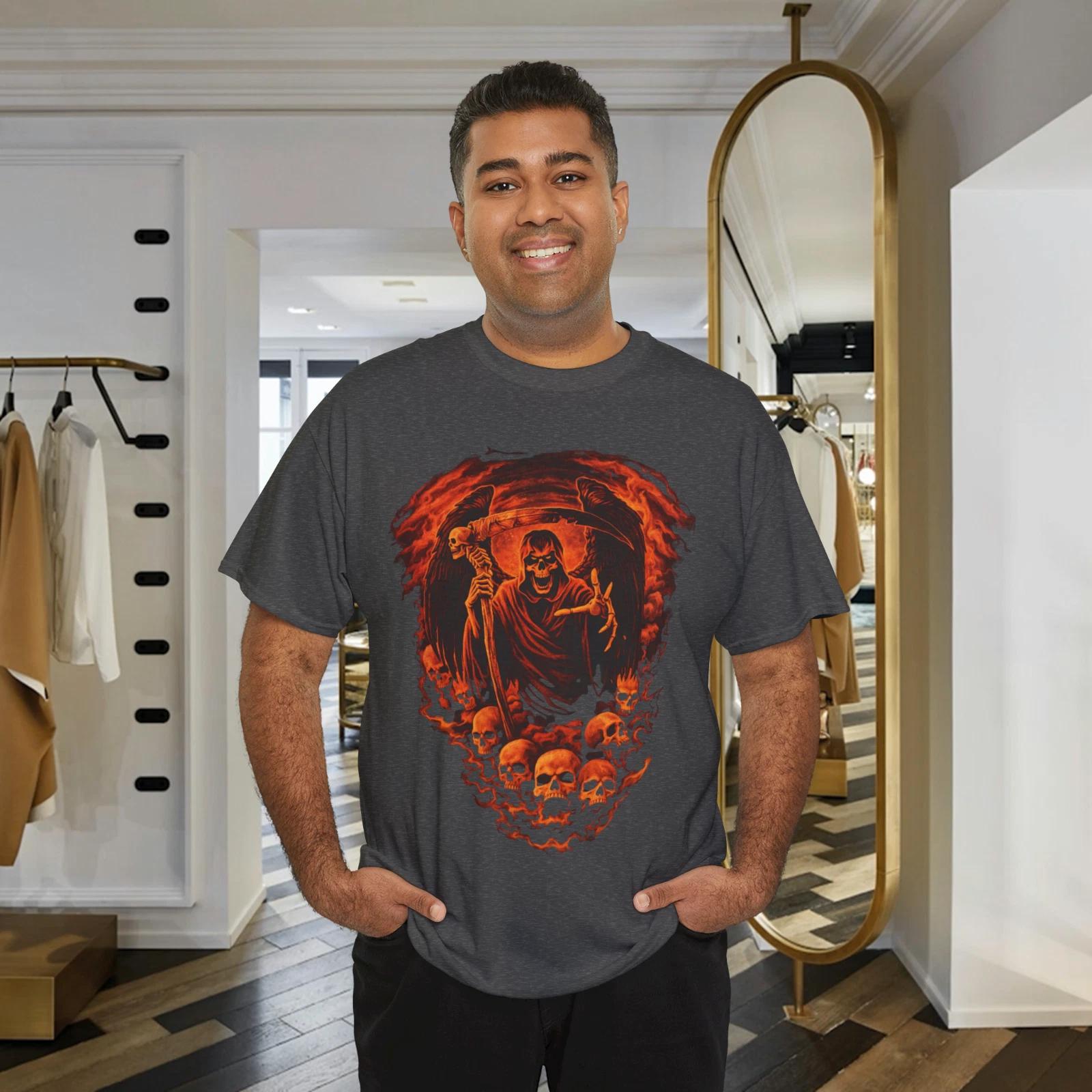 Grim Reaper Skull Grunge_ T-Shirt S