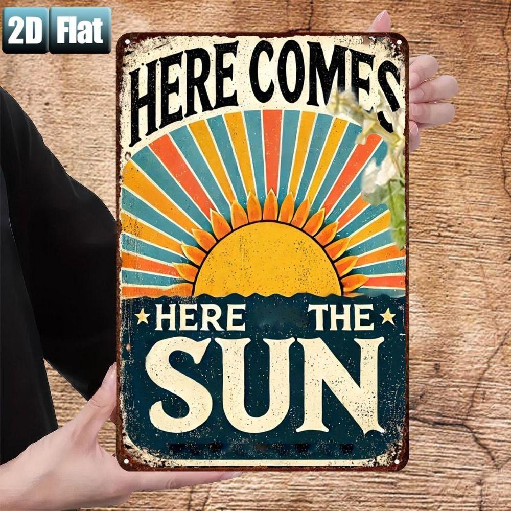 Vintage Sun Moon Boho Metal Wall Art 20x30cm Home Decor Tin Sign