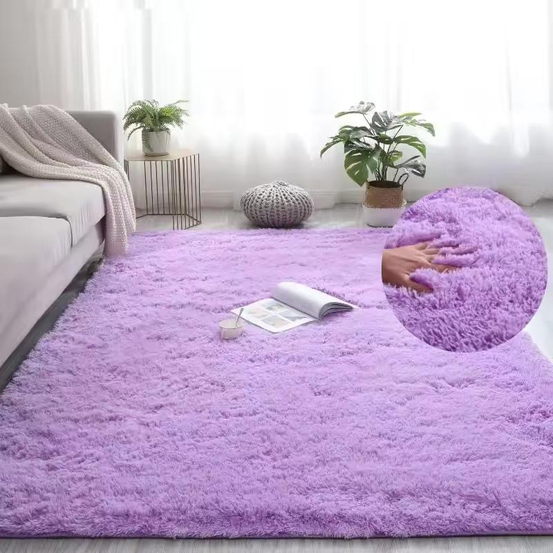 Luxurious Fluffy Area Rug Soft Plush Carpet Silk Wool Sofa Bedside Rug Children's Room Living Room Bedroom Mat Home Decor