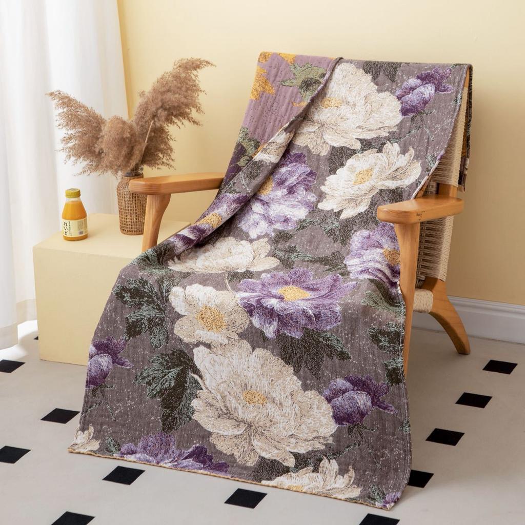 China Colored Jacquard Pure Cotton Four-Layer Gauze Bath Towel Men Women Extra-Large Adult Beach Towel Soft Absorbent